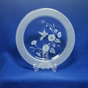 Avon Hummingbird 10" Dinner Plate Etched Hummingbird Collection Pre-Owned